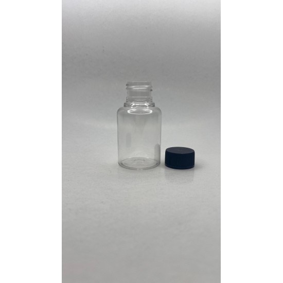 60 ml Şeffaf Plastik Şişe (PET) Beyaz Düz Vidalı Kapaklı 