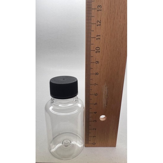 60 ml Şeffaf Plastik Şişe (PET) Beyaz Düz Vidalı Kapaklı 