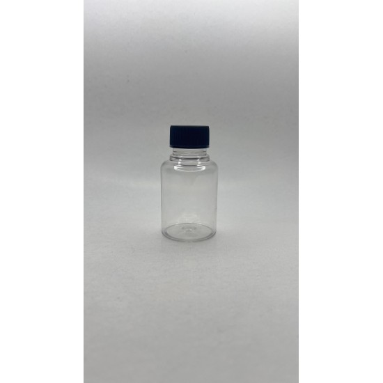 60 ml Şeffaf Plastik Şişe (PET) Beyaz Düz Vidalı Kapaklı 