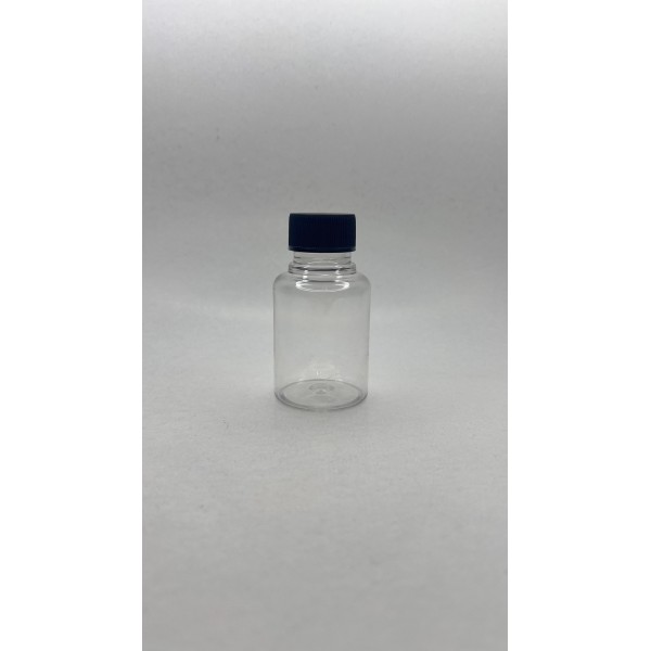 60 ml Şeffaf Plastik Şişe (PET) Beyaz Düz Vidalı Kapaklı 