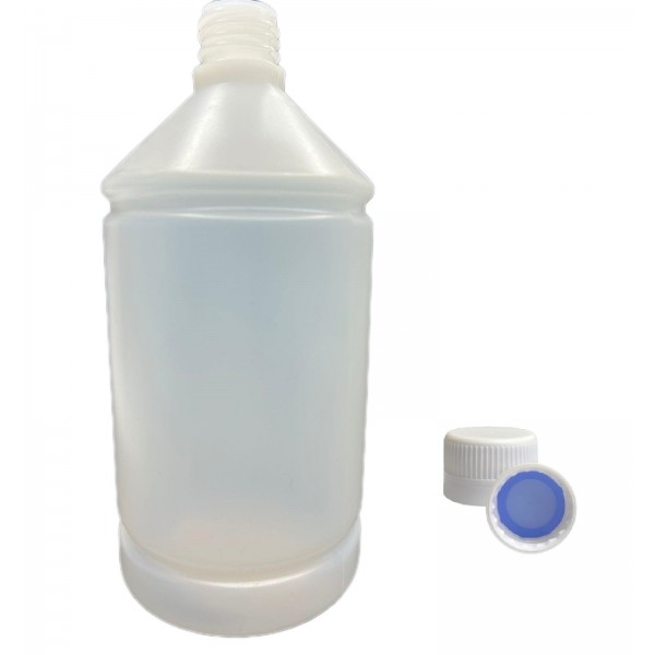 1000 ml (1 Litre) Naturel Plastik Şişe (PE) Beyaz Cola Kapaklı