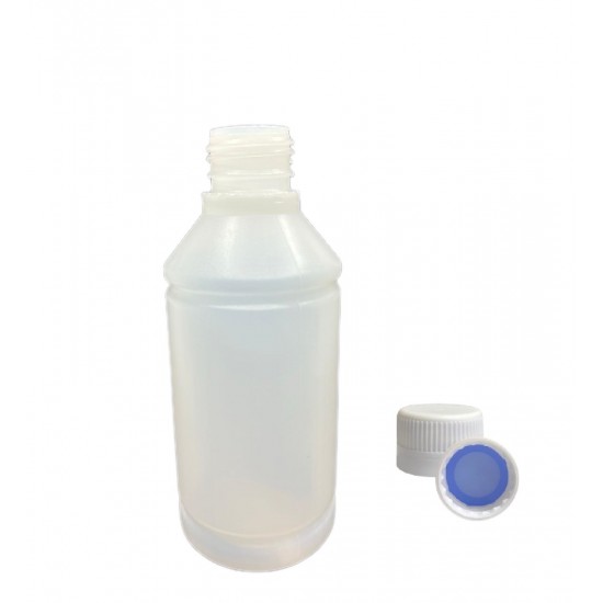 250 ml Naturel Plastik Şişe (PE) Beyaz Cola Kapaklı