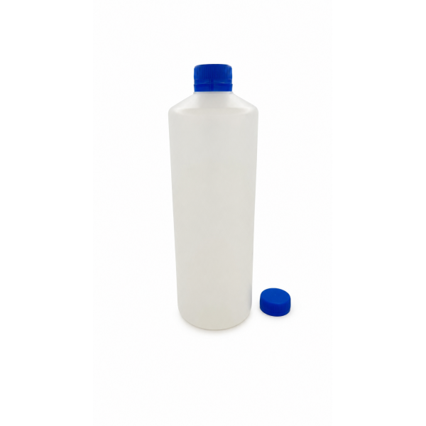 1000 ml (1 Litre) Beyaz Mat Plastik Şişe (PE) Beyaz Cola Kapaklı