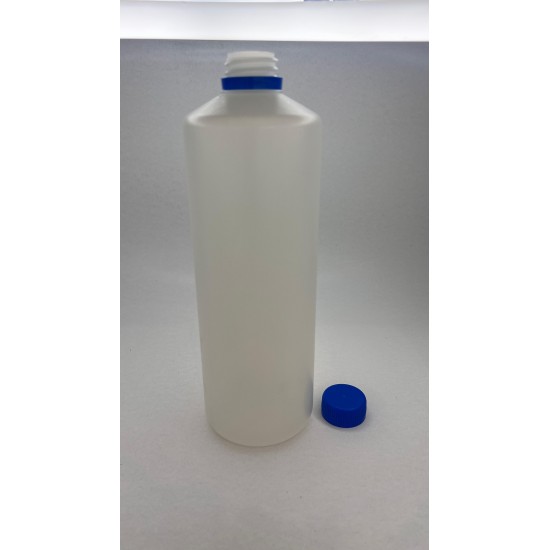 1000 ml (1 Litre) Beyaz Mat Plastik Şişe (PE) Beyaz Cola Kapaklı