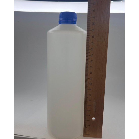 1000 ml (1 Litre) Beyaz Mat Plastik Şişe (PE) Beyaz Cola Kapaklı