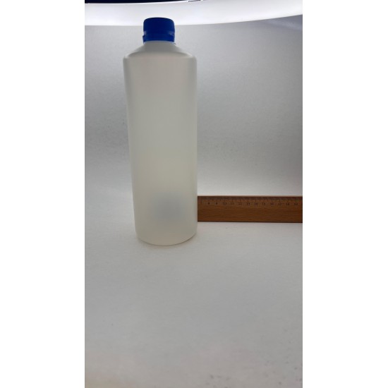1000 ml (1 Litre) Beyaz Mat Plastik Şişe (PE) Beyaz Cola Kapaklı