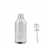 100 ml Şeffaf Plastik Şişe (PET) Beyaz Serum Pompalı (24 Ağız)