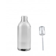 150 ml Şeffaf Plastik Şişe (PET) Beyaz Serum Pompalı (24 Ağız)