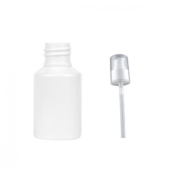 60 ml Beyaz Plastik Şişe (PET) Beyaz Serum Pompalı (24 Ağız)