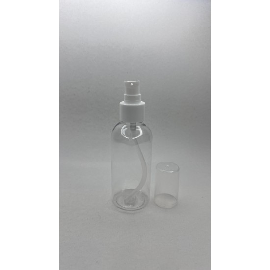 150 ml Şeffaf Plastik Şişe (PET) Beyaz Serum Pompalı (24 Ağız)