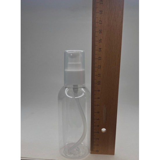 150 ml Şeffaf Plastik Şişe (PET) Beyaz Serum Pompalı (24 Ağız)