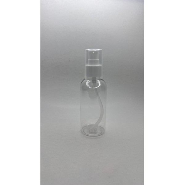 150 ml Şeffaf Plastik Şişe (PET) Beyaz Serum Pompalı (24 Ağız)
