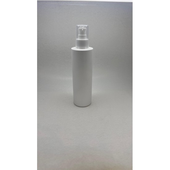 250 ml Beyaz Mat Plastik Şişe (PE) Beyaz Serum Pompalı (24 Ağız)