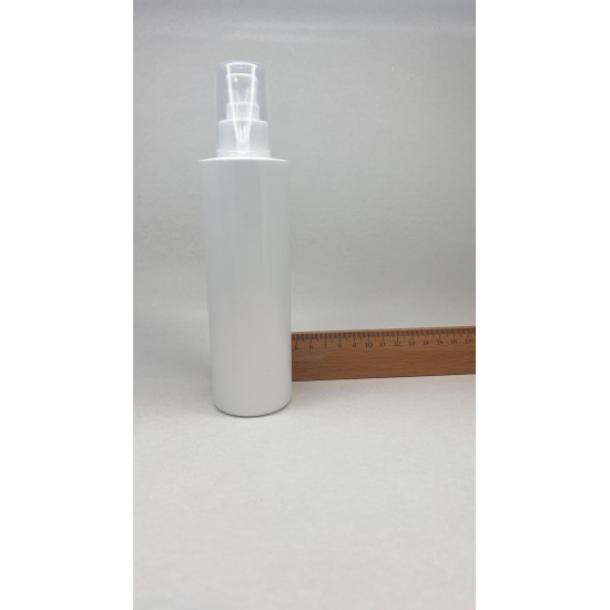 250 ml Beyaz Mat Plastik Şişe (PE) Beyaz Serum Pompalı (24 Ağız)