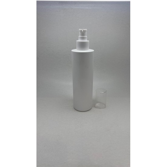 250 ml Beyaz Mat Plastik Şişe (PE) Beyaz Serum Pompalı (24 Ağız)