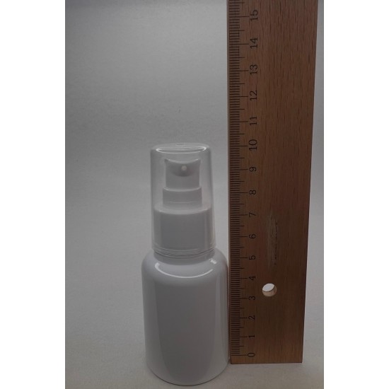 60 ml Beyaz Plastik Şişe (PET) Beyaz Serum Pompalı (24 Ağız)
