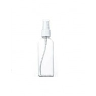 100 ml Şeffaf Plastik Şişe (PET) Beyaz Sprey Başlıklı (24 Ağız)