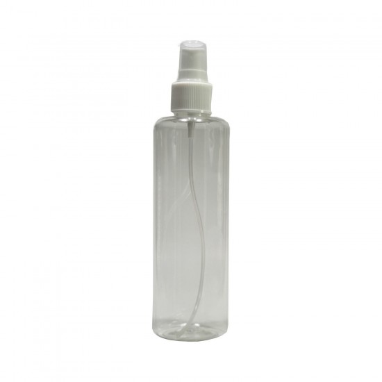 250ml Şeffaf Plastik Pet Şişe Beyaz Sprey Başlıklı