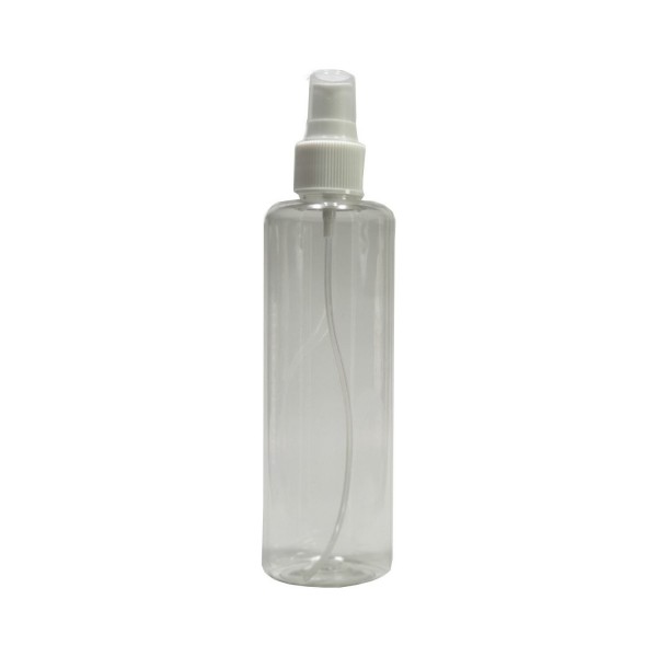 250ml Şeffaf Plastik Pet Şişe Beyaz Sprey Başlıklı