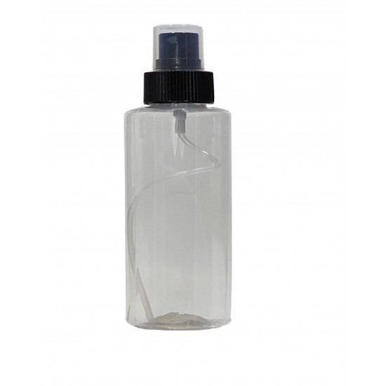 250 ml Şeffaf Plastik Şişe (PET) Siyah Sprey Başlıklı (24 Ağız)