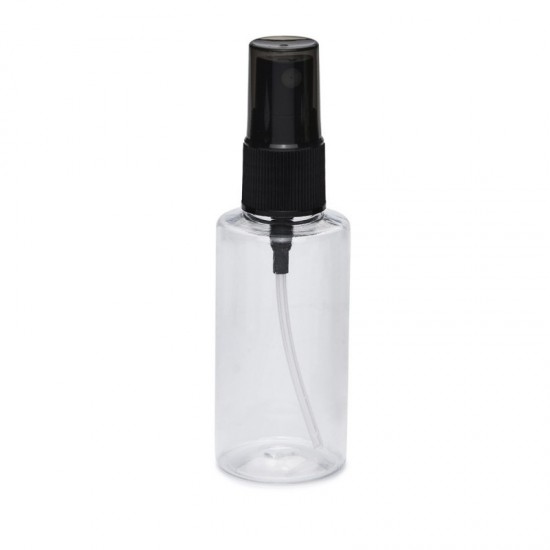 30 ml Şeffaf Plastik Şişe (PET) Siyah Sprey Başlıklı (18 Ağız)