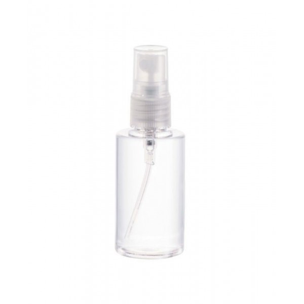 50 ml Şeffaf Plastik Şişe (PET) Beyaz Sprey Başlıklı (18 Ağız)