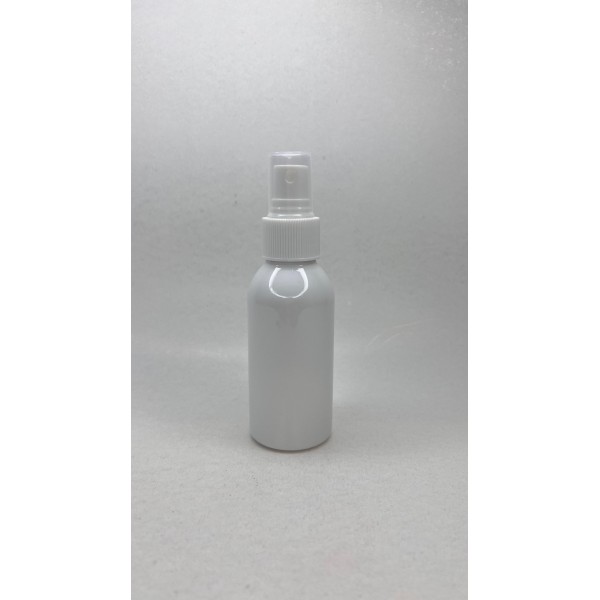 100 ml Beyaz Mat Plastik Şişe (PE) Beyaz Sprey Başlıklı (24 Ağız)
