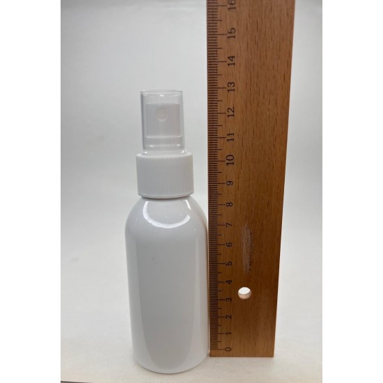 100 ml Beyaz Mat Plastik Şişe (PE) Beyaz Sprey Başlıklı (24 Ağız)