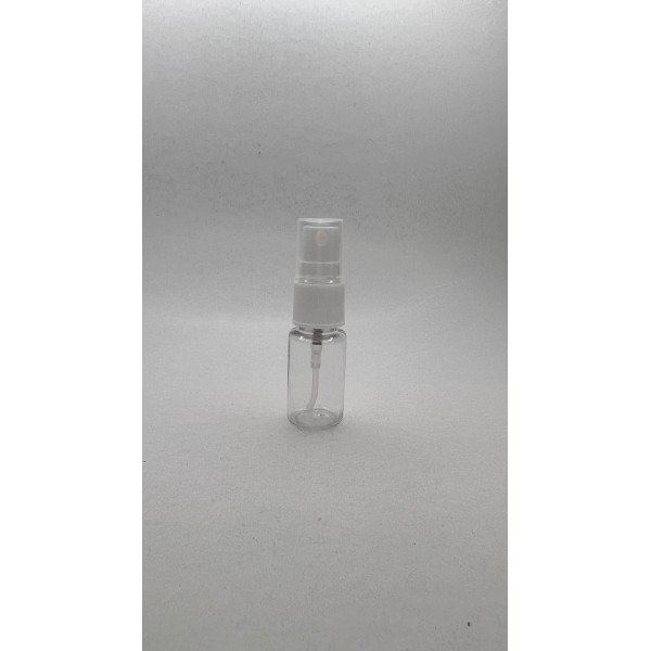 10 ml Şeffaf Plastik Şişe (PET) Beyaz Sprey Başlıklı (18 Ağız)