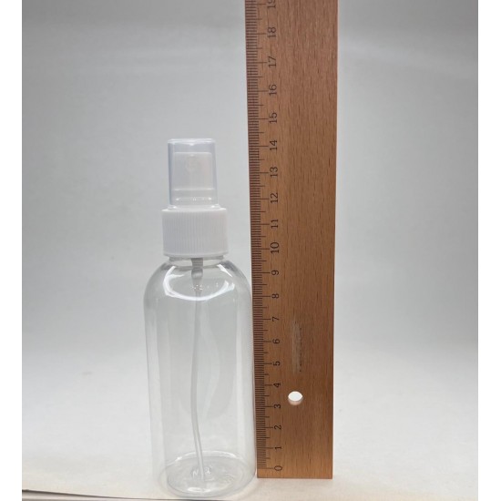 150 ml Şeffaf Plastik Şişe (PET) Beyaz Sprey Başlıklı (24 Ağız)