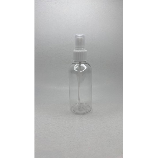 150 ml Şeffaf Plastik Şişe (PET) Beyaz Sprey Başlıklı (24 Ağız)