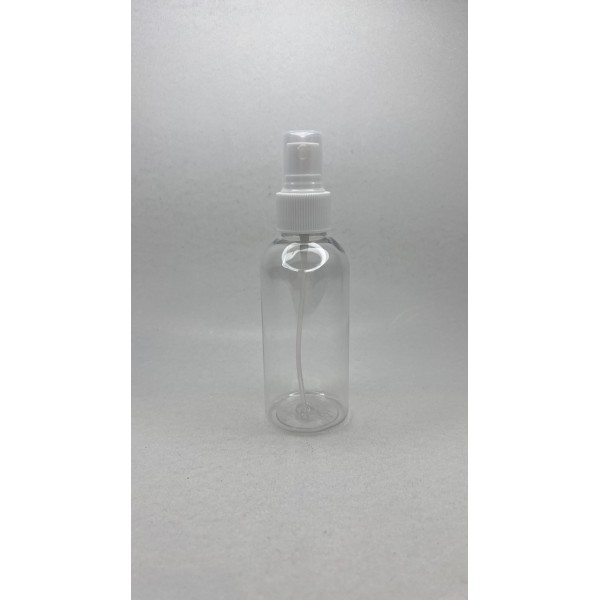 150 ml Şeffaf Plastik Şişe (PET) Beyaz Sprey Başlıklı (24 Ağız)