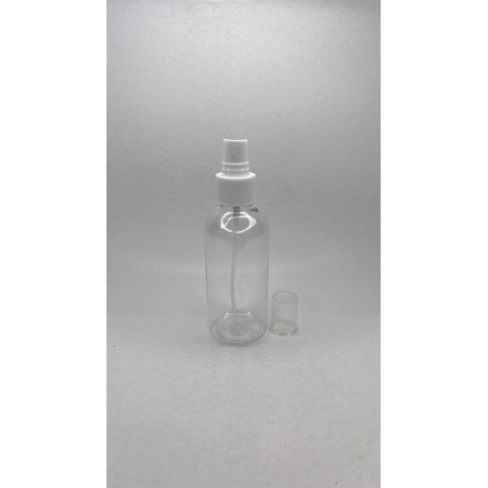150 ml Şeffaf Plastik Şişe (PET) Beyaz Sprey Başlıklı (24 Ağız)