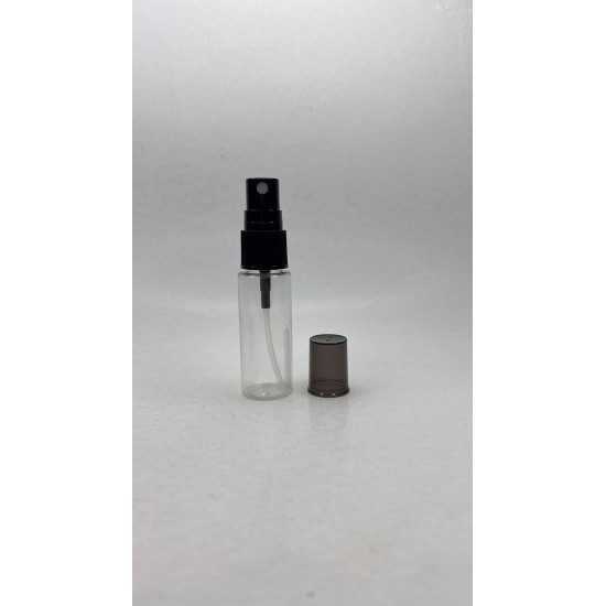 20 ml Şeffaf Plastik Şişe (PET) Siyah Sprey Başlıklı (18 Ağız)