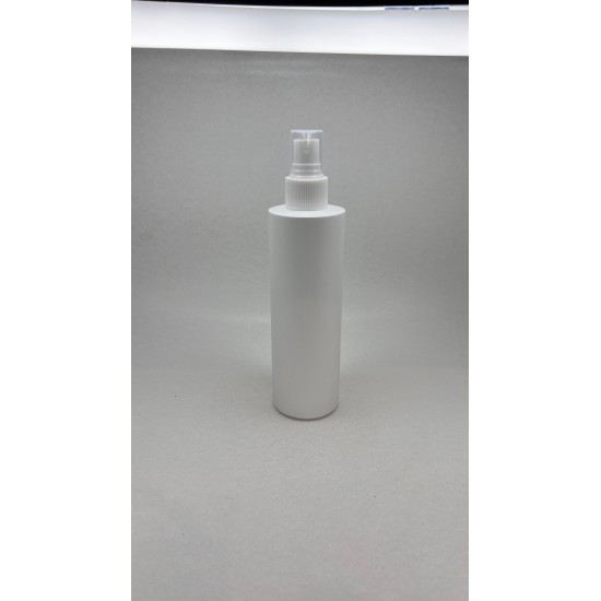 250 ml Beyaz Mat Plastik Şişe (PE) Beyaz Sprey Başlıklı (24 Ağız)