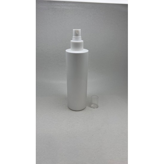 250 ml Beyaz Mat Plastik Şişe (PE) Beyaz Sprey Başlıklı (24 Ağız)