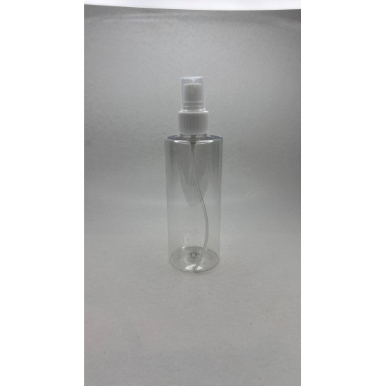 250ml Şeffaf Plastik Pet Şişe Beyaz Sprey Başlıklı