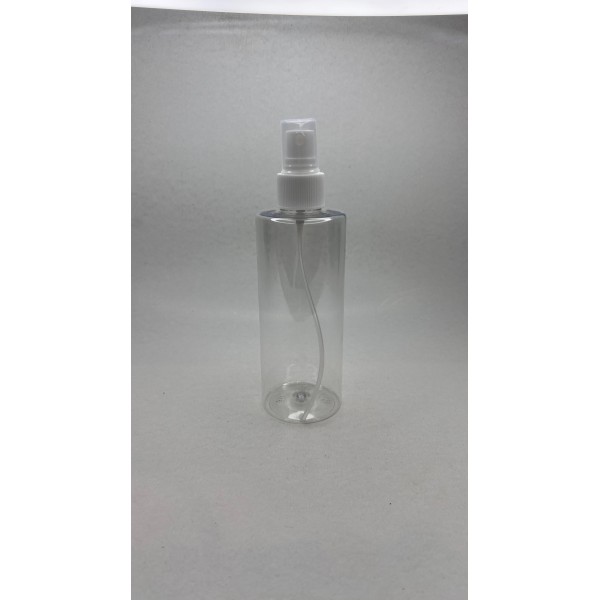 250ml Şeffaf Plastik Pet Şişe Beyaz Sprey Başlıklı