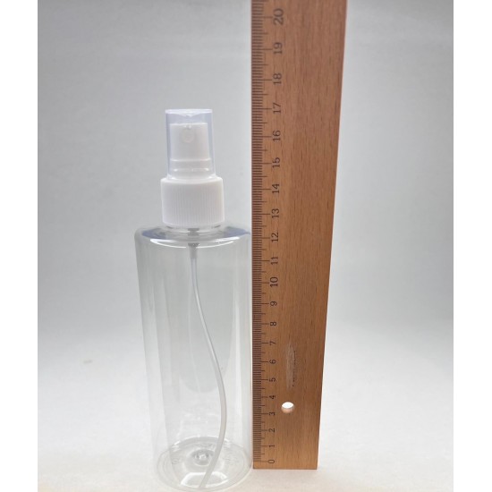 250ml Şeffaf Plastik Pet Şişe Beyaz Sprey Başlıklı