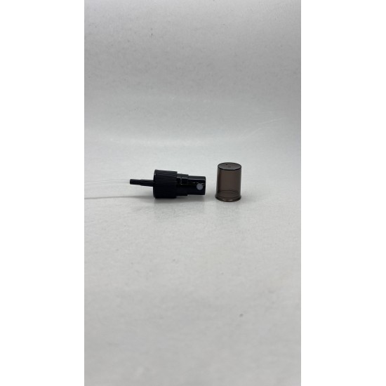 30 ml Şeffaf Plastik Şişe (PET) Siyah Sprey Başlıklı (18 Ağız)