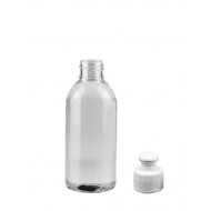 100 ml Şeffaf Plastik Şişe (PET) Beyaz Puspul Kapaklı (24 Ağız)