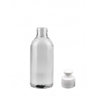 150 ml Şeffaf Plastik Şişe (PET) Beyaz Puspul Kapaklı (24 Ağız)
