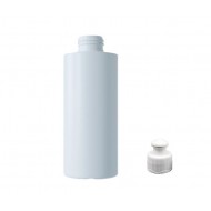250 ml Beyaz Plastik Şişe (PE) Beyaz Puspul Kapaklı (24 Ağız)