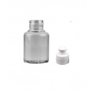 30 ml Şeffaf Plastik Şişe (PET) Beyaz Push-Pull Kapaklı (24 Ağız)