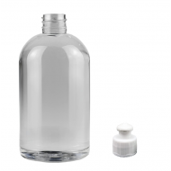 500 ml Şeffaf Plastik Şişe (PET) Beyaz Push-Pull Kapaklı (28 Ağız)