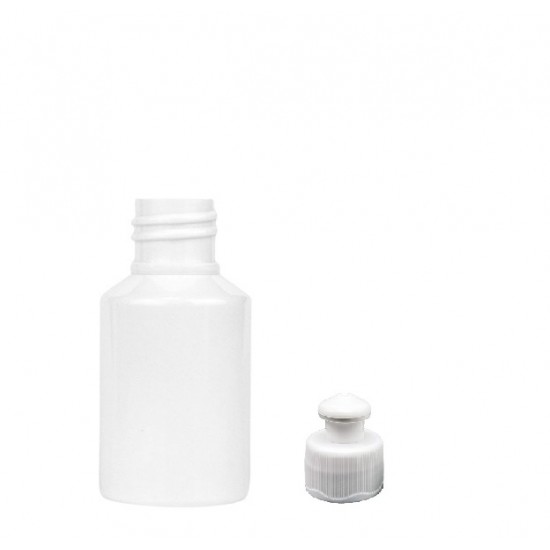 60 ml Beyaz Plastik Şişe (PET) Beyaz Push-Pull Kapaklı (24 Ağız)