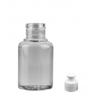 60 ml Şeffaf Plastik Şişe (PET) Beyaz Push-Pull Kapaklı (24 Ağız)