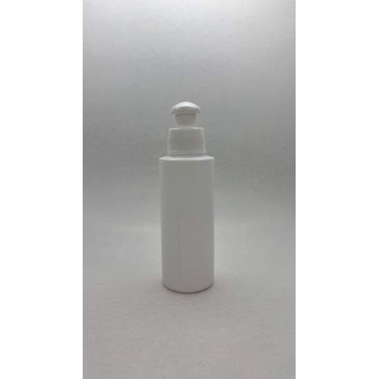 100 ml Beyaz Mat Plastik Şişe (PE) Beyaz Puspul Kapaklı (24 Ağız)