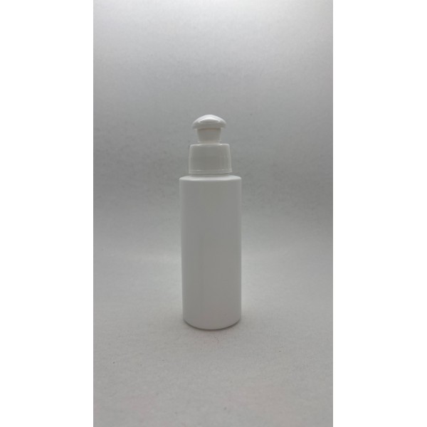 100 ml Beyaz Mat Plastik Şişe (PE) Beyaz Puspul Kapaklı (24 Ağız)