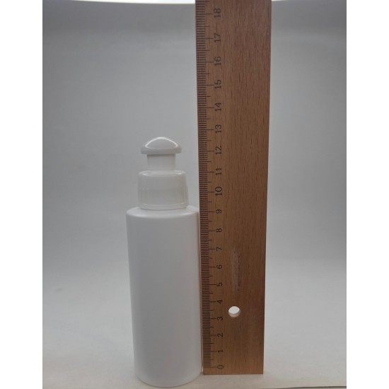 100 ml Beyaz Mat Plastik Şişe (PE) Beyaz Puspul Kapaklı (24 Ağız)